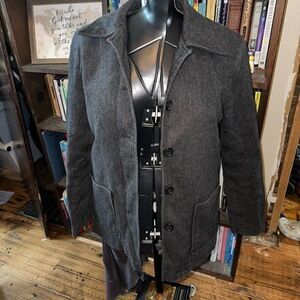 Gap gray recycled wool business casual M professional pea coat